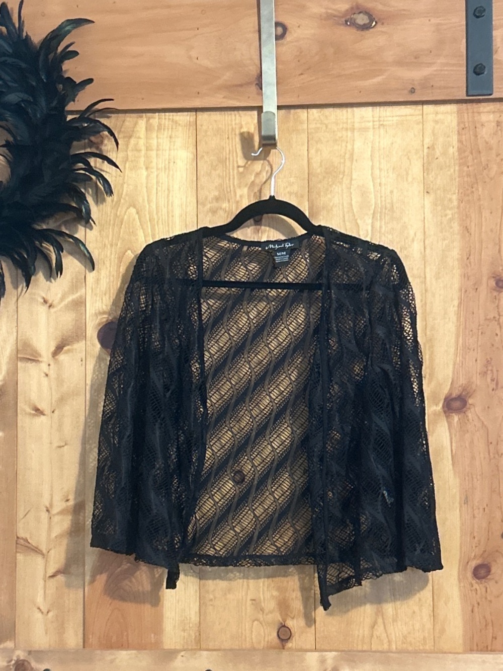 Michael Tyler Black Open Style Cropped Cardigan